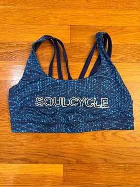 Lululemon Energy Bra (Exhale) Samba Snake Kayak Blue Hero Blue - SZ 8 *SOULCYCLE